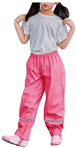Unisex Regenhose Kinder, Regenhose Damen wasserdicht und Winddicht, Hose Atmungsaktiv Matschhose, ungefüttert Regenbundhose Überziehhose für Mädchen Jungen Überziehhose für Mädchen Jungen B020