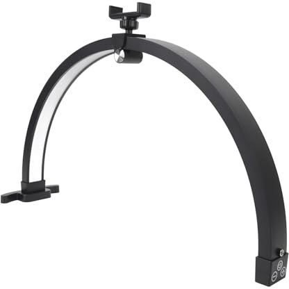 Lampada da Tavolo per Unghie a Mezza Luna 20W, Luce di Riempimento Chiave Touch, Lampada Pieghevole da 20 Pollici con Clip per Telefono, Lampada a Luce di Ciglia, Luce Mezza
