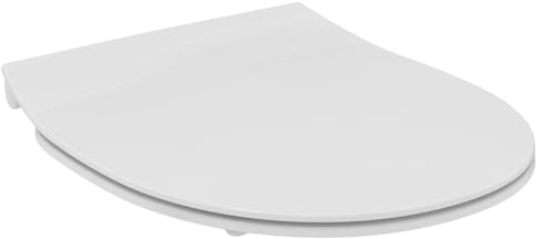 Ideal Standard - Universal, Tavoletta wc curva universale sottile, Copriwater arrotondato con chiusura rallentata, Antibatterico, Sgancio rapido, Urea, Bianco