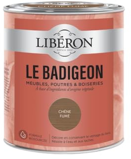 Libéron Le Badigeon meubles, poutres et boiseries, Chêne fumé 0,75L | A base d'ingrédients d'origine végétale, Décore en conservant le veinage du bois, Résist à l'eau et aux taches