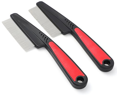 AOZUO Stainless Steel Dandruff Comb, Wide Fine Tooth Hair Lice Combs High Strength Professional Scalp Care Tool Multifunctional Anti Static Pintail Comb for Women Men Adults Home Salon Pet Supplies