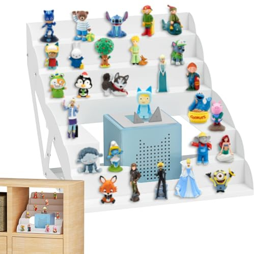 DUDSOEHO für Tonie Regal magnetisch, Tonies Aufbewahrung für Tonie-Figuren, 30-50 Zeichen und Toniebox für Mädchen und Jungen in Weiß