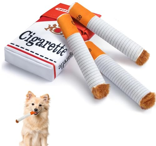 Wdmiya Lustiges Hundespielzeug-Zigarette Quietschend | Giggle Zigaretten-Förmiges Spielzeug für Hunde Welpen, Plüsches Hundespielzeug für Kleine Große Hunde, Interaktives Hunde
