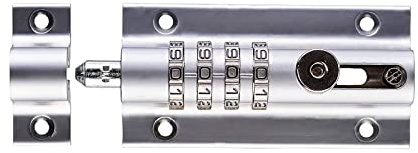 CHFYIJYHM Lucchetto con codice Lucchetto con combinazione a 4 ruote Bullone Serratura della porta Spina con perno catenaccio Bullone scorrevole a prova di manomissione Serratura del cancello ad alta s