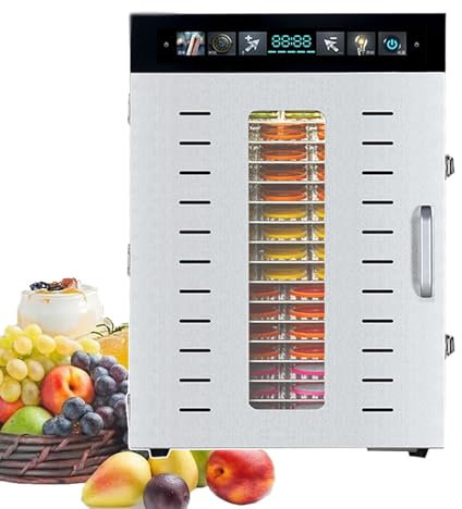 forplubossmmp Deshidratador De Alimentos Comercial/Máquina Deshidratadora De Alimentos Eléctrica/Máquina Deshidratadora De Carne Seca De Acero Inoxidable para Pescado, Carne Seca Y Hierbas,16-Layer