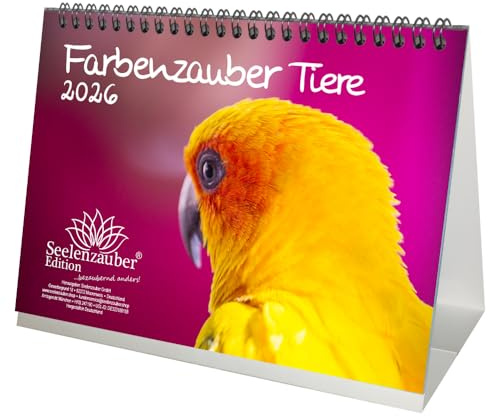 Färgmagi djur DIN A5 bordskalender för 2026 färger färger – själsmagi