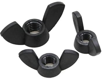 Flügelmutter, 20 Stück M3 M4 M5 M6 M8 M10 M12 Nylon-Flügelmuttern Handmutter Flügelmutter Schmetterlingsmutter Barren Kunststoff-Rändelmutter(Black,M5)