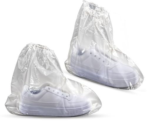 Psyqtsuary 5 Pairs Boot Covers Plastic Disposable Waterproof Shoe Cover, Shoes Cover for Rain, Rain Boot Covers, Non-Slip Outdoor Waterproof Shoe Protectors