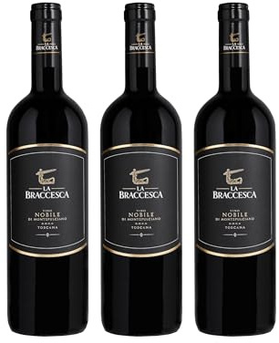 La Braccesca Vino Nobile di Montepulciano DOCG trocken Rotwein Italien inkl. Feinwert E-book (3 x 0.75 l)