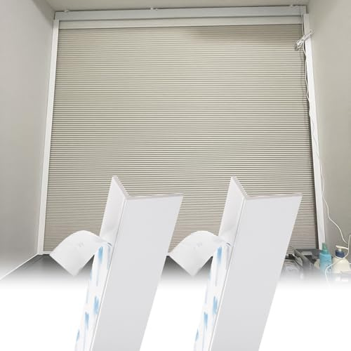 Blackout Pvc Light Blocking Strips for Window Shades, Light Gap Blocker for Bedroom Restrooms Privacy Protection, Cuttable Diy Roller Blinds Gap Side Tracks(2 pcs White,40in/101.6cm)