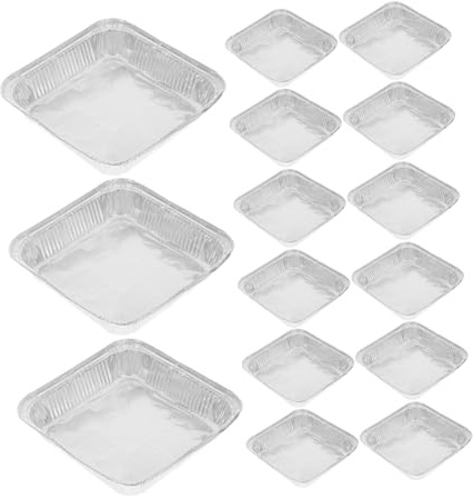 Gatuida Barquettes Jetables En Aluminium 8 x 8 Cm Moules à Pâtisserie Jetables Moules à Pain En Papier Aluminium Plat à Rôtir Légères Cuisson Homogène Pour Tartes Et Quiches Lot De 30