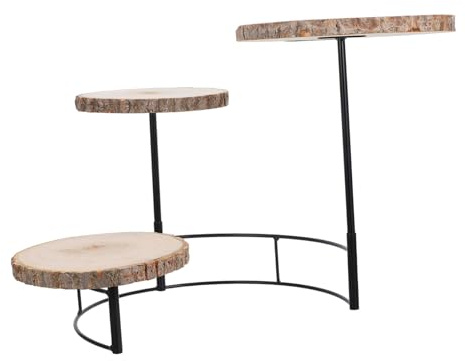Gatuida Alzata Scaffale Espositivo Multiuso per Dolci in Legno e Ferro a 3 Livelli Stile Rustico e Porta Fiori per Decorazioni Casa e Occasioni Speciali
