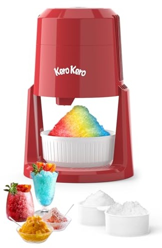 Professional Shaved Ice Machine: RX03 Electric Snow Cone Maker & ICEE Machine for Home, 60W Power, 120V Universal Voltage, Create Fluffy Ice Snow Cones, Slushies and Frozen Treats-Red (Red)
