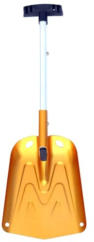 Schneeschaufel, abnehmbar, Leuchtend goldfarben, Auto-Schneeschaufel mit rutschfestem Griff, rostbeständige Aluminiumlegierung, tragbar für Autos, Schneemobile, Camping, Bürste