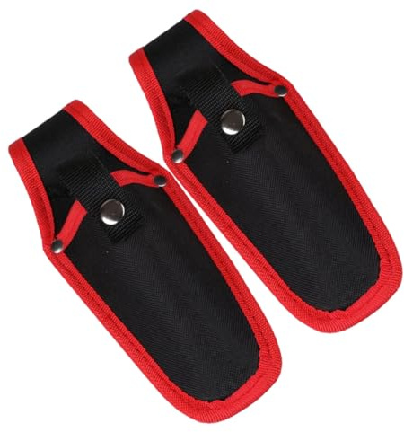 DEARMAMY Funda para Tijeras de Podar de Lona Roja, Set 2 Piezas, Funda Protectora Multifuncional para Herramientas de Jardinería, Ligera y Resistente, Adecuado para Uso en Jardín y Poda