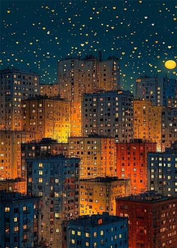 Puzzle 50 Teile Cartoon Stadt 35 x 25 cm Impossible Klassische Puzzles Puzzle Erwachsene Anspruchsvoll Geschicklichkeitsspiel für die Ganze Familie