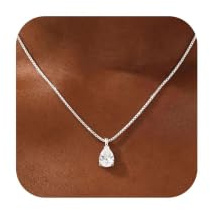 ZNBOH Collier Femme Pendentif Pierre de Naissance Argent 925/Plaqué Or 18K | Chaîne Vénitienne,Collier Réglable,Goutte d’Eau Améthyste et Zircone Cubique,Idée Cadeau Anniversaire,Bijoux pour Femme Fille