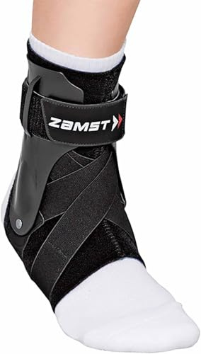 Zamst A2-DX Black Ankle Brace for Sport - Breathable Sports Ankle Support for Men and Women with Guard Stabilizers for High-Grade Ankle Sprain - Right, XLarge