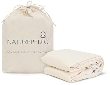 Naturepedic Organic Waterproof Mattress Protector Pad - Washable & Reusable Fitted Stretch Knit Mattress Cover - Highly Absorbent Bed Incontinence Pads - Breathable Fitted Cover for Twin 9-16