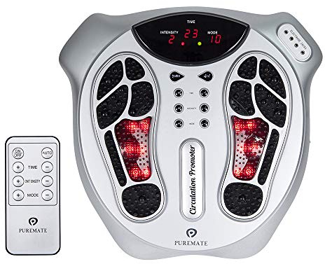 PureMate PM605 Electromagnetic Foot Circulation Massager & Body Therapy Machine, 99 Kinds of electromagnetic Wave Intensity,15 Massage Modes, Remote Control
