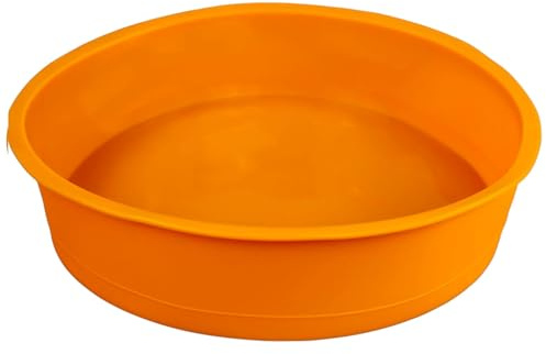 GMMH Silikonbackform Rund Durchmesser 26 cm, Silikon Form Kuchen Backform Kuchenform Brotbackform Obstbodenform (Orange)