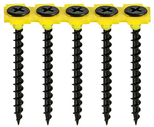 TIMCO Collated Drywall Timber Stud Plasterboard Screws - PH - Bugle - Coarse Thread - Black- Box of 1000