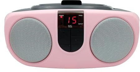 PROSCAN SRCD243 Portable CD Player with AM/FM Radio, Boombox (Pink)