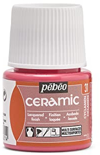 Pébéo Keramik – matt färg för terrakotta, keramik och lergods – glanseffekt – lackfinish – 45 ml flaska, Cyklamen