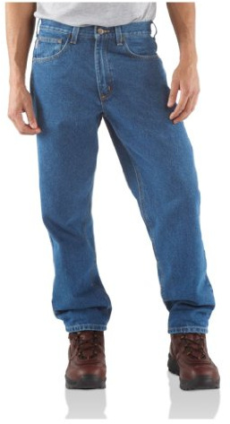 Carhartt Herren-Arbeitsjeans, traditionelle Passform, fünf Taschen, konisches Bein, Stonewash, 48W / 30L