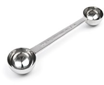Fox Run Double Measure Scoop, 7.75 x 1.75 x 1.25 inches, Metallic