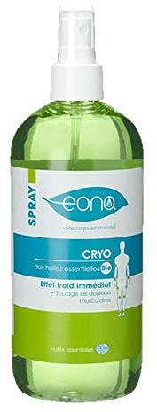 EONA – Spray Cryo – Spray a effet froid et durable à base d’huiles naturelles Bio de Camphre, Citron, Girofle, Cyprès, soulagement immédiat des courbatures - 500ml