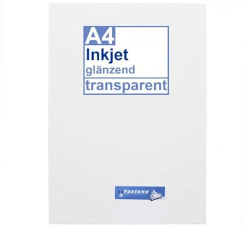 Inkjet Klebefolie 10 x DIN A4 transparent glänzend, klar - Glasklar - Druckerfolie zum bedrucken mit Tinte