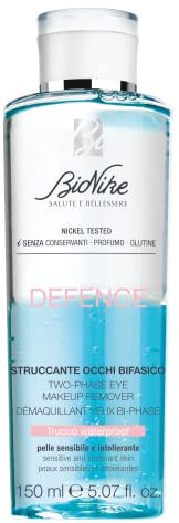 Bionike Defence - Struccante Occhi Bifasico per Pelli Sensibili e Intolleranti, Ideale anche il Trucco Waterproof, Dona una Detersione Profonda e Idratazione, 150 ml