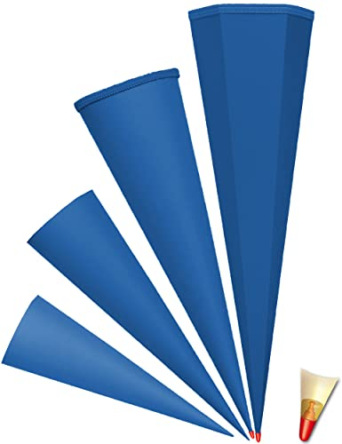 alles-meine.de GmbH Schultüte - Rohling - kräftiges/dunkel BLAU Größenwahl - 35 cm bis 100 cm rund - OHNE Tüll Abschluß - mit/ohne Kunststoffspitze___ Zuckertüte ALLE Gr..