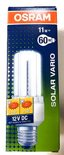 Osram Energiesparlampe DULUX EL SOLAR 12 V DC VARIO, 11 Watt - 11W / E27 / 840