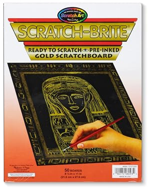 Melissa & Doug Scratch Art Scratchboard - 50-Pack, Shimmering Gold on Black Background