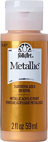 FolkArt Metallic Acrylic Paint in Assorted Colors (2 Ounce), 2480 Royal Gold