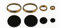 Ricel Sud 1 Serie quemador cocina Gas Lofra anillos + platos de latón 4 piezas cód. S 4716 + 4719 2 hornillos grandes