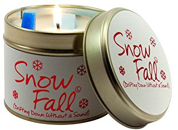 Lily-Flame Snowfall Tin Candle