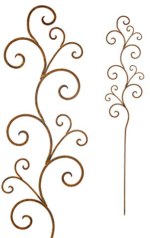 Rankgitter Stab Stecker Beet Rankhilfe Floral Rankstab Rankgerüst Metall Eisen Rost Deko 160cm hoch