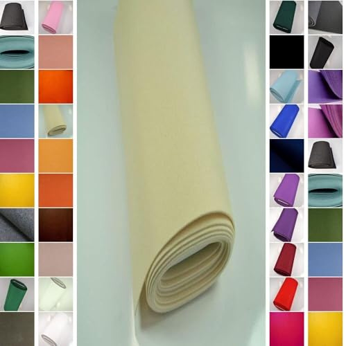 StoffBook Creme Bastelfilz Filzstoff Filz für Basteln und Dekoration | Stabil, hochwertig und vielseitig, Stoff für Basteln, Dekoration und Handwerk, Bastelfilz zum Sticken und Filzstoff zum Nähen