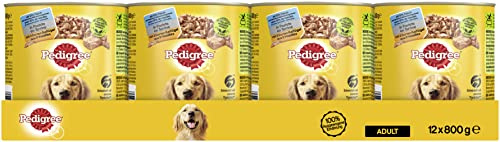 Pedigree Dose Adult mit 5 Sorten Gefluegel, 12er Pack (12 x 800 g)