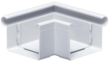 INEFA ángulo del canalón 90 grados ángulo exterior en forma de caja, PVC 68mm reborde blanco exterior, pieza de unión accesorios canalón,made in Germany