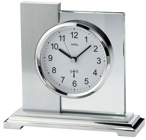 Moderne Tischuhr mit Funkwerk, batterie betrieben - Modern Style - AMS 5140 by AMS