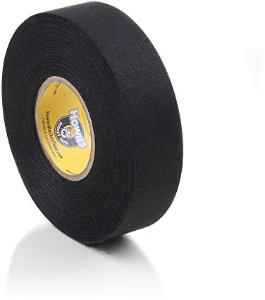 Howies Hockey - 1 Colored Cloth Stick or Clear Shin Pad Tape- 1 Pack - Strong Grip, Long-Lasting Adhesive Stick Tape for Hockey, Lacrosse, Baseball - Professional Quality (Black)