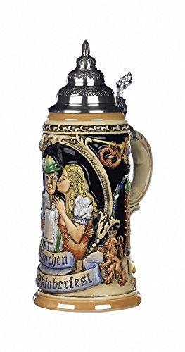 King German Beer Stein 200 Years Oktoberfest Munich Stein 0.75 Liter tankard, Beer Mug KI 202 0,75L
