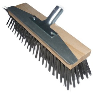 Drahtbesen 30 cm mit Schabekante, 24 mm Metallhalter, Schneebesen, Kratzbesen, Laubbesen