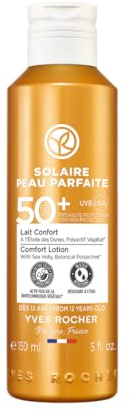 Yves Rocher SOLAIRE PEAU PARFAITE - Leche solar con SPF 50+ - Protección y cuidado - Protección solar para rostro y cuerpo - 150 ml