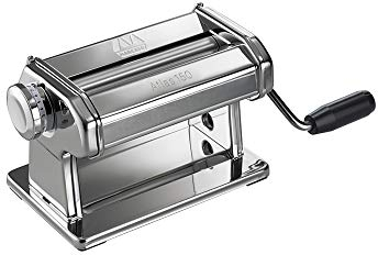 Marcato Macchina per la Pasta, Atlas 150, Pasta Maker, Tirapasta, Sfoglia, 10 diversi Spessori, Acciaio Cromato, Compatibile con 12 Accessori per Formati Extra, AT-150-ROL