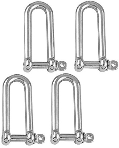 Versandbox24 4 Stück Rundschäkel 6mm Edelstahl A4 Lange Form Schäkel